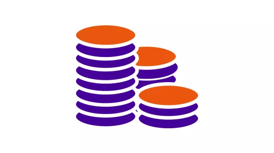 Icon showing piles of coins