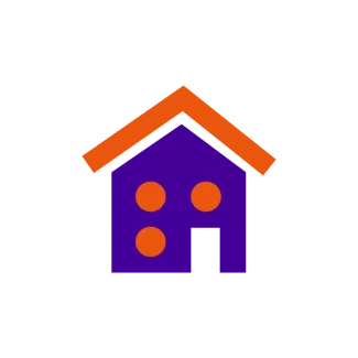 Icon of a house in orange and purple