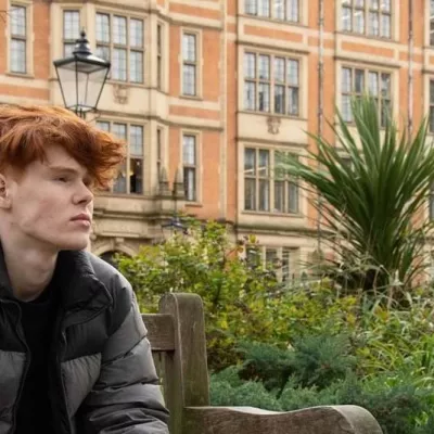 Young person on a bench