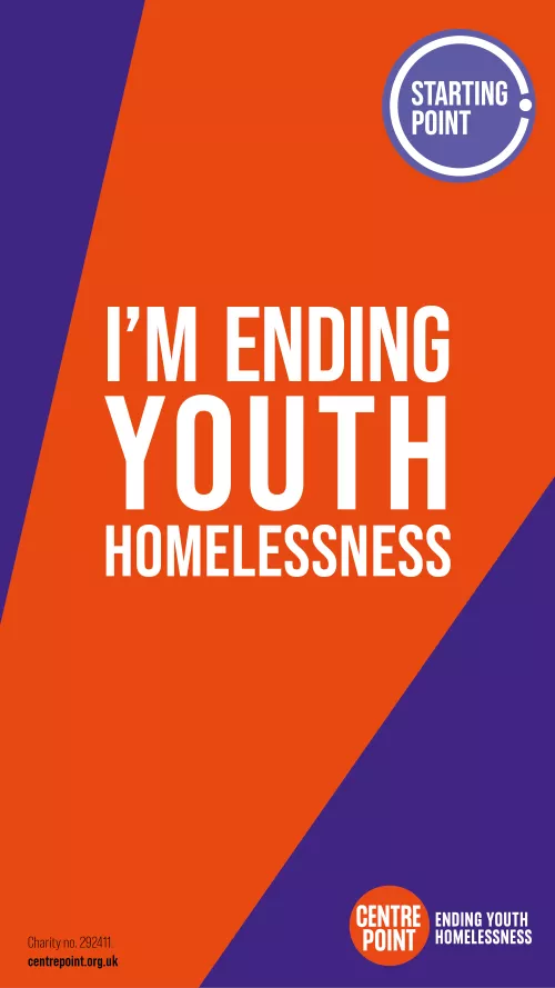 Mobile background with the words "I'm Ending Youth Homelessness" written on it
