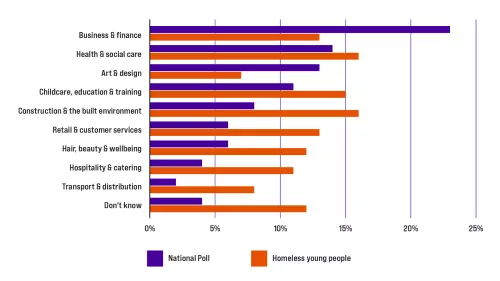 Bar chart showing employment aspirations