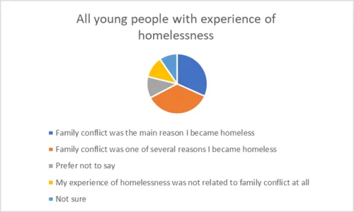Young people with experience of homelessness graph