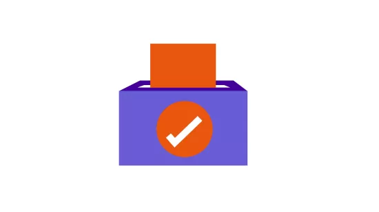 Icon of a ballot box for a vote