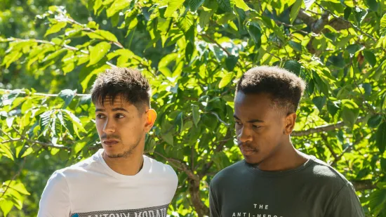 Kingsley and Cornelius outside