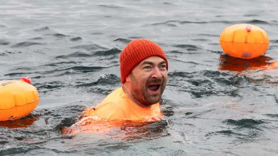 Participant in the water