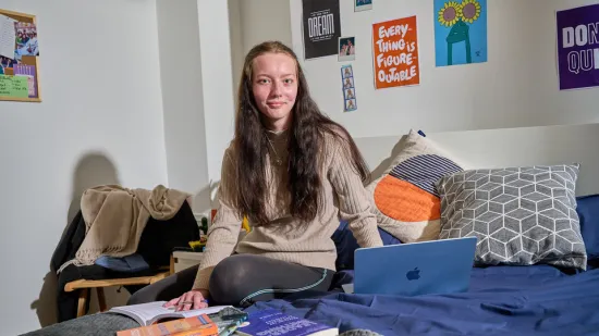 Young person in bedroom 