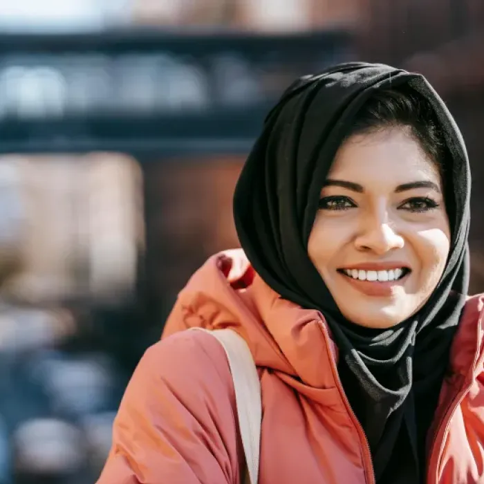 Akhida smiles on a sunny day