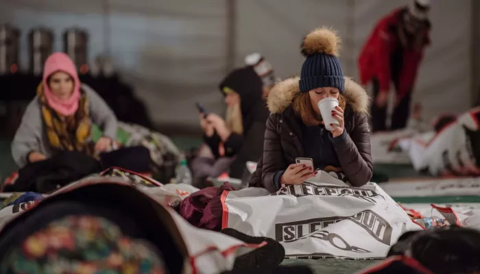 People taking part in Sleep Out