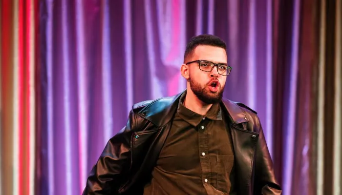 Young man on stage