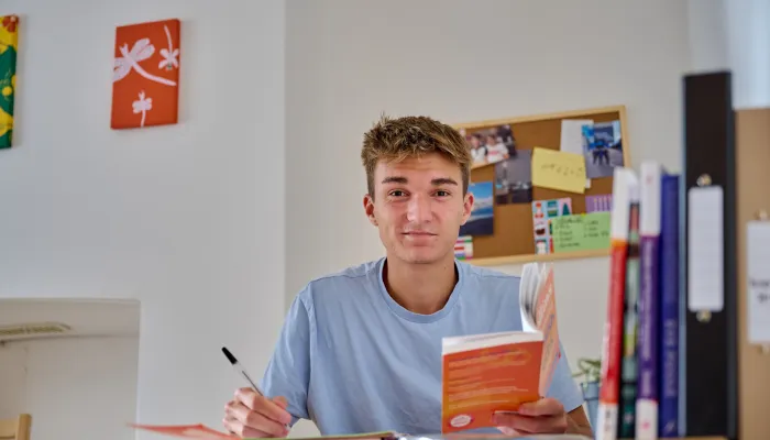 Sam studying