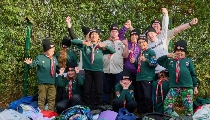 group of scouts at sleep out