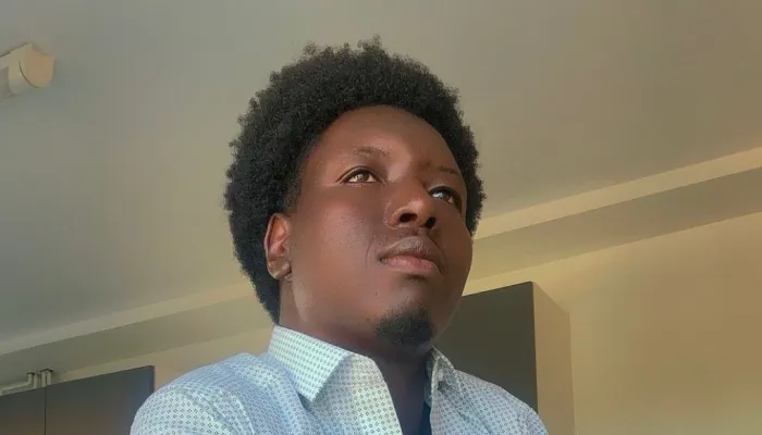 Young man looking away from the camera