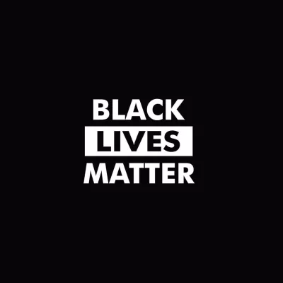 Graphic image showing black lives matter logo in black and white