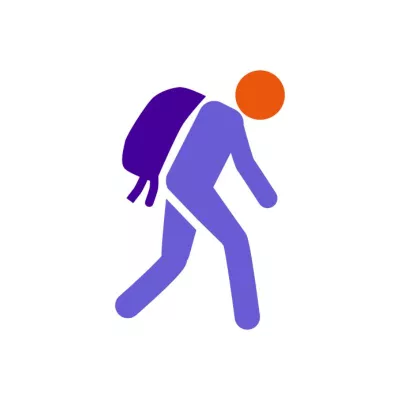 Icon of a young person with a backpack