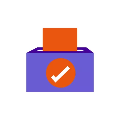 Icon of a ballot box for a vote