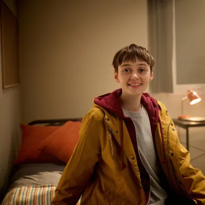 Young person in Centrepoint bedroom