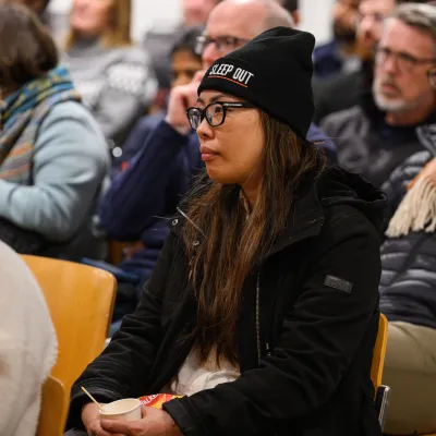 Sleep Out participant watching panel discussion