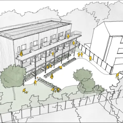Architect impression of completed homes