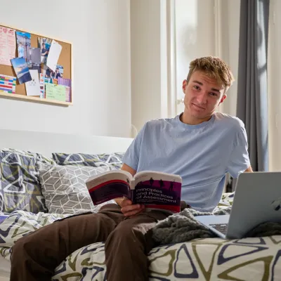Sam in his room 