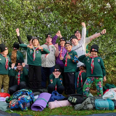 Cub scout group photo at sleep out