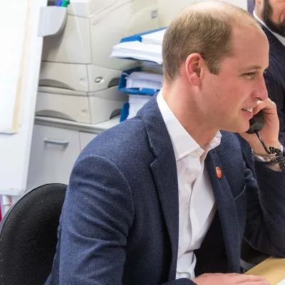 Prince William on the phone