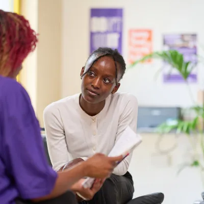 A counsellor at Centrepoint offers support to a young person struggling with their mental health
